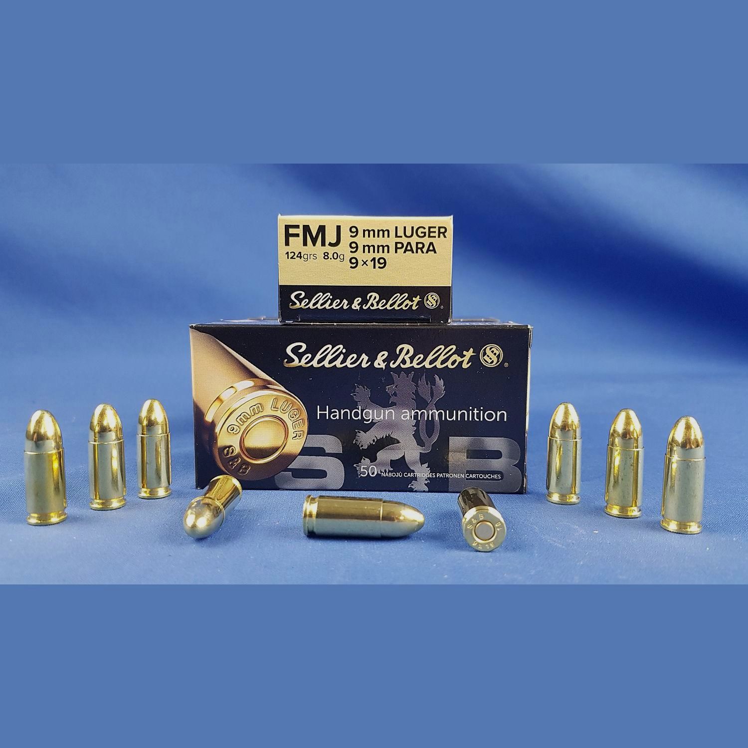 Sellier&Bellot 9mm Luger FMJ 8,0g/124grs.