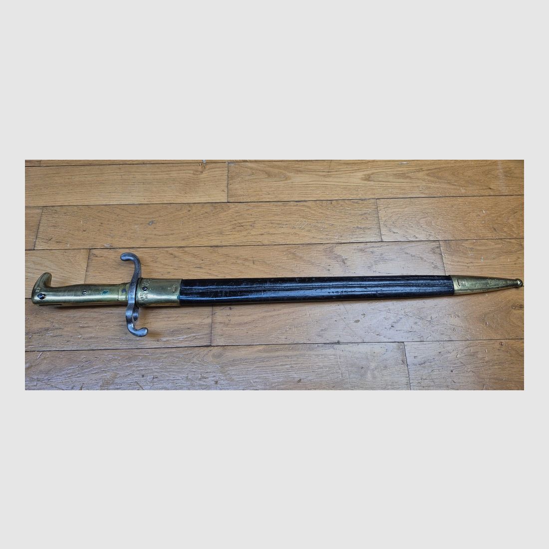 Zeer mooie Pruisische bajonet model 1871 – Zeldzame fabrikant F.A. HERMES in Solingen – Wapen en schede in uitstekende staat – voor het 67e Vervangingsregiment van Metz -TBE+, afbeelding 20 van 21