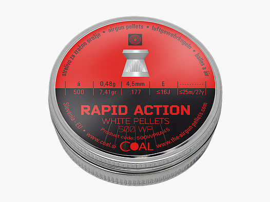 Coal Rapid Action Testa Piatta Diabolos Fusto Rigato Cal. 4,5 mm 500 pz per Caricatori a Tamburo