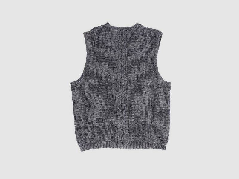 St. Peter gilet tradizionale in maglia grigio, immagine 2 di 2