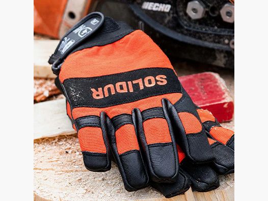 Solidur Handschuhe orange Kettensäge Klasse 1 linke Hand