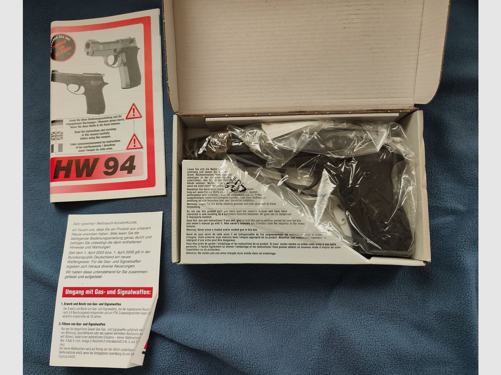Weihrauch HW 94 kal. 9 mm R Knall NC blue Arminius revolver pistolet OVP, zdjęcie 6 z 12