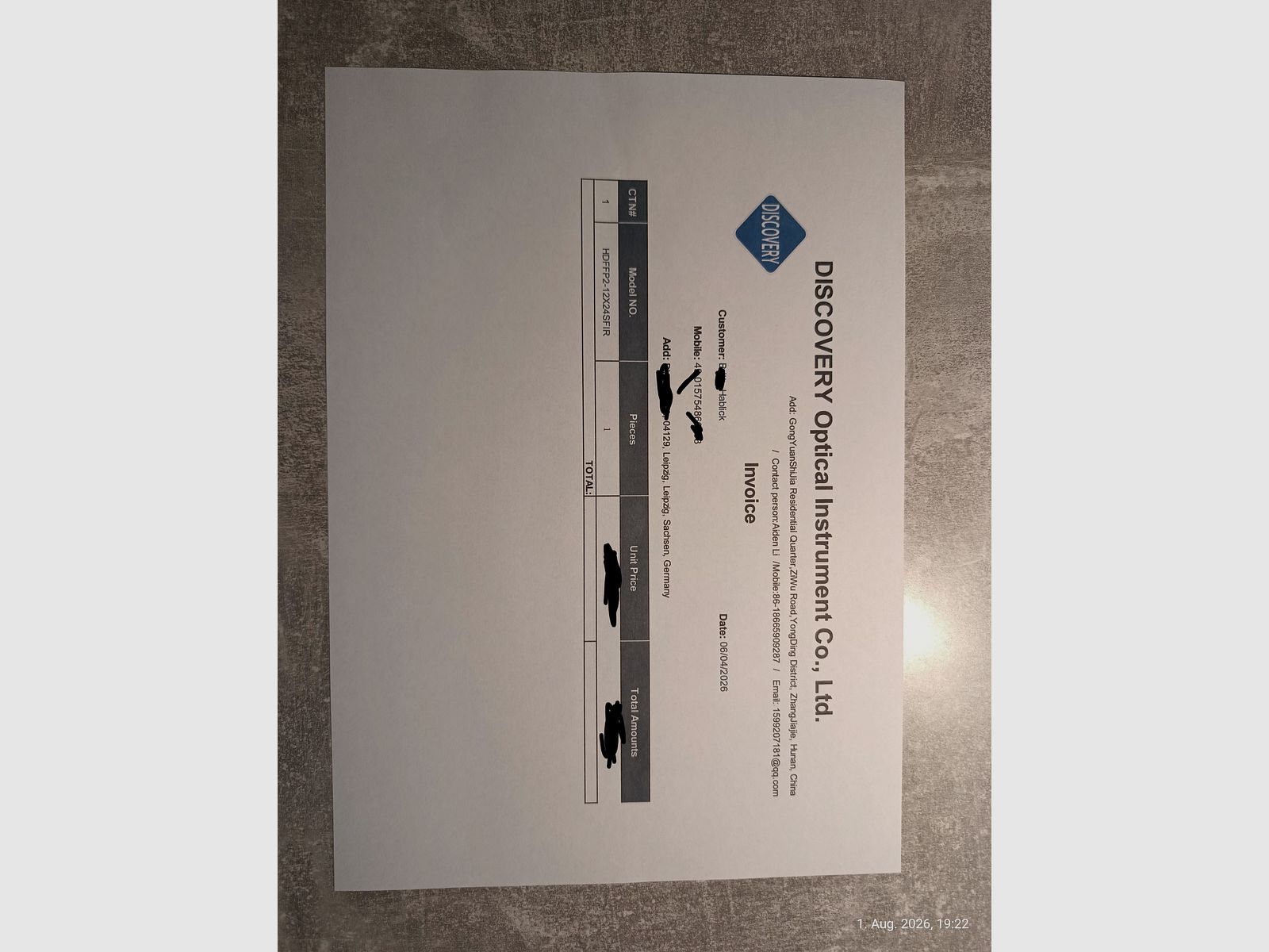 Discovery Optics HD 2-12x24 FFP z szybkozłączkami UTG