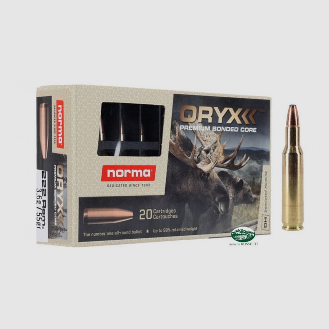 NORMA Munition Kal. 222 Rem Oryx 55 gr.