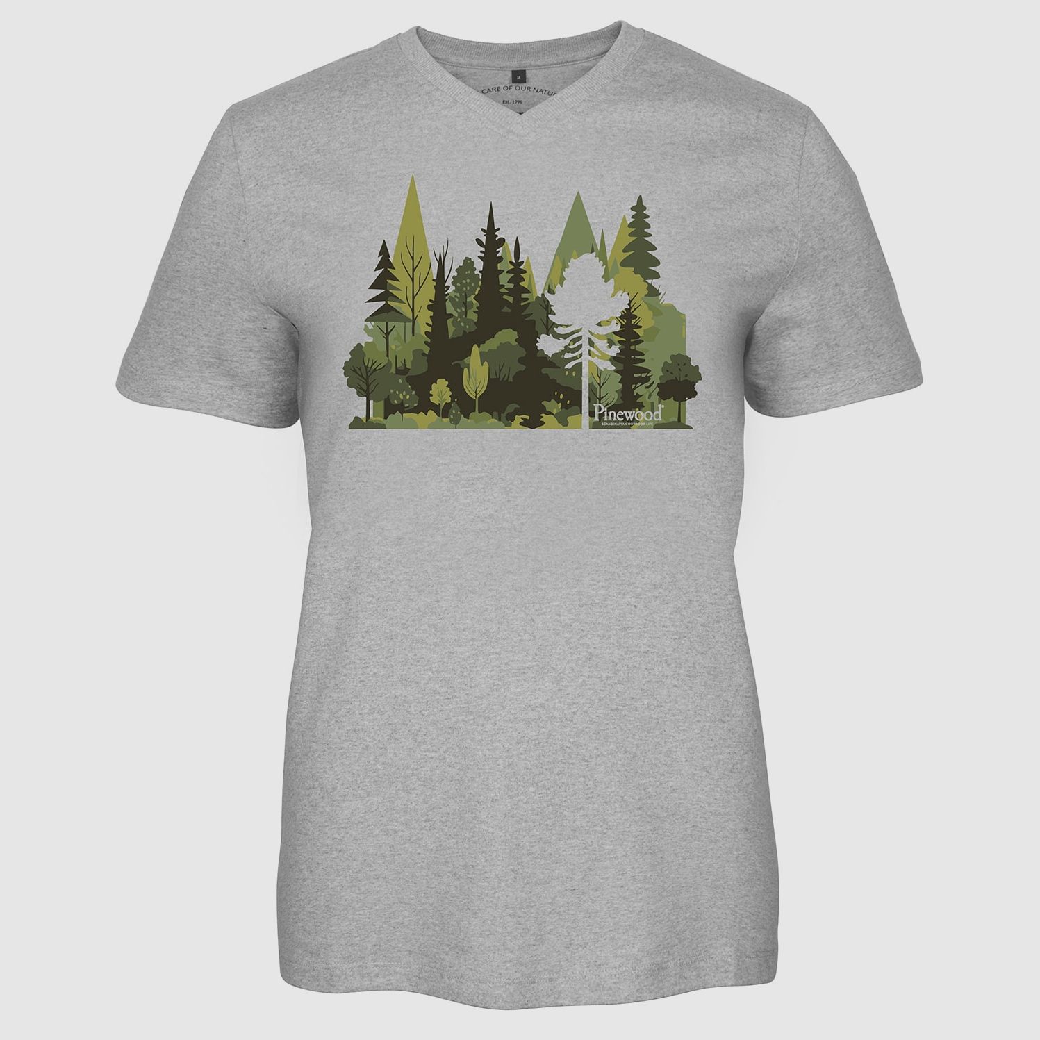 Pinewood T-Shirt Finnveden Recycled Light Grey, Mel Forest
