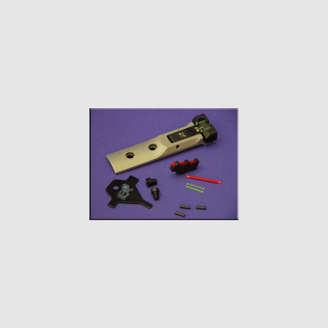 LPA TXT 03-F1 Viseur Match Fiber-Optique "ARGENT" + Viseur Avant Fiber-Optique pour Revolver S&W