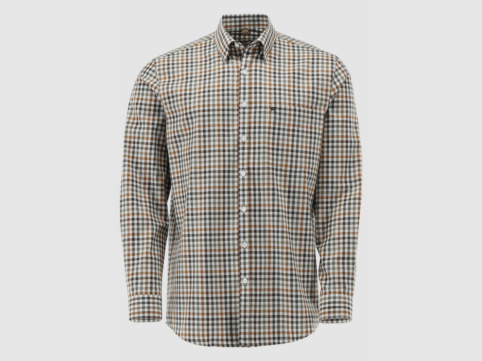 Tom Collins camicia da uomo regular fit – camicia tradizionale verde a quadri, immagine 1 di 3
