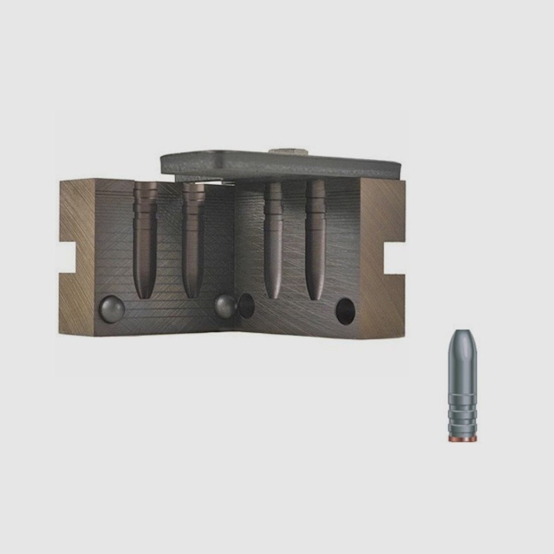 RCBS double casting mold .285 / 7.24 mm 168 gr / 10.9 g 7MM-168-SP semi-pointed bullets gas check .285