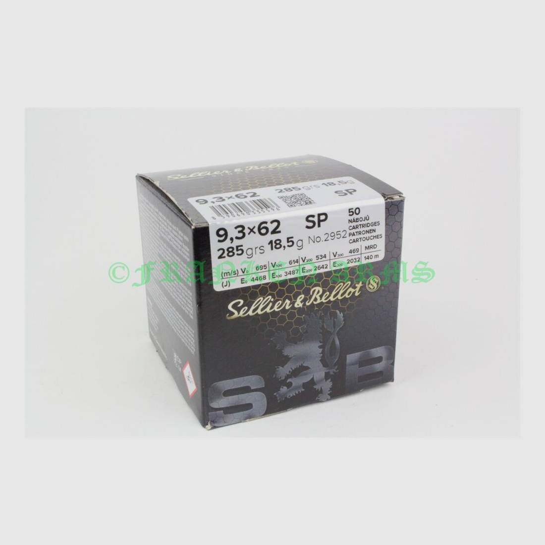 Sellier&Bellot Teilmantel 9,3x62 285gr. 18,5g 50 Stück Staffelpreise