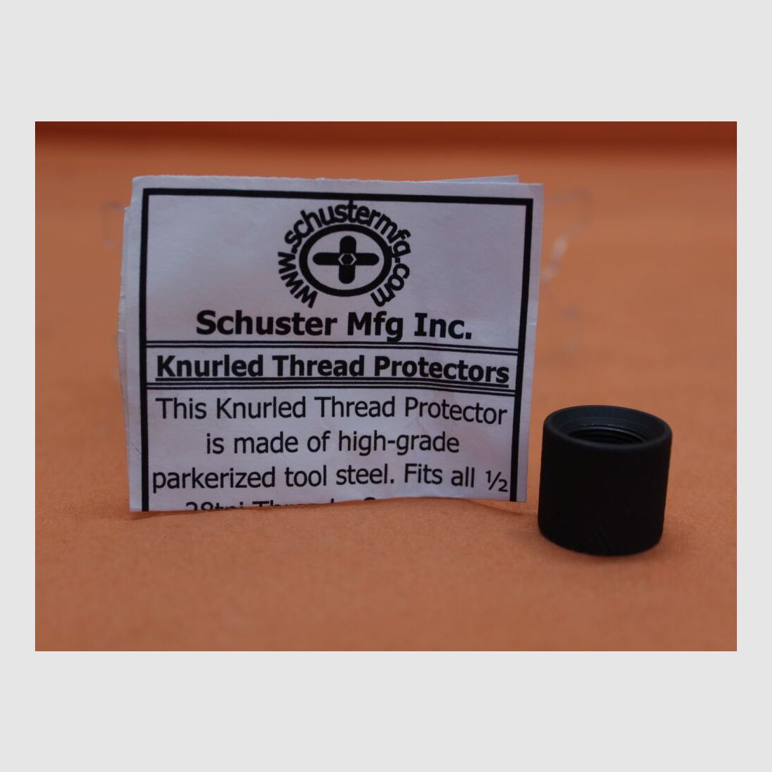 Schuster Mfg Inc AR-15: Thread Protector Cap (1/2-28) .750" OD Schuster protective nut for muzzle thread