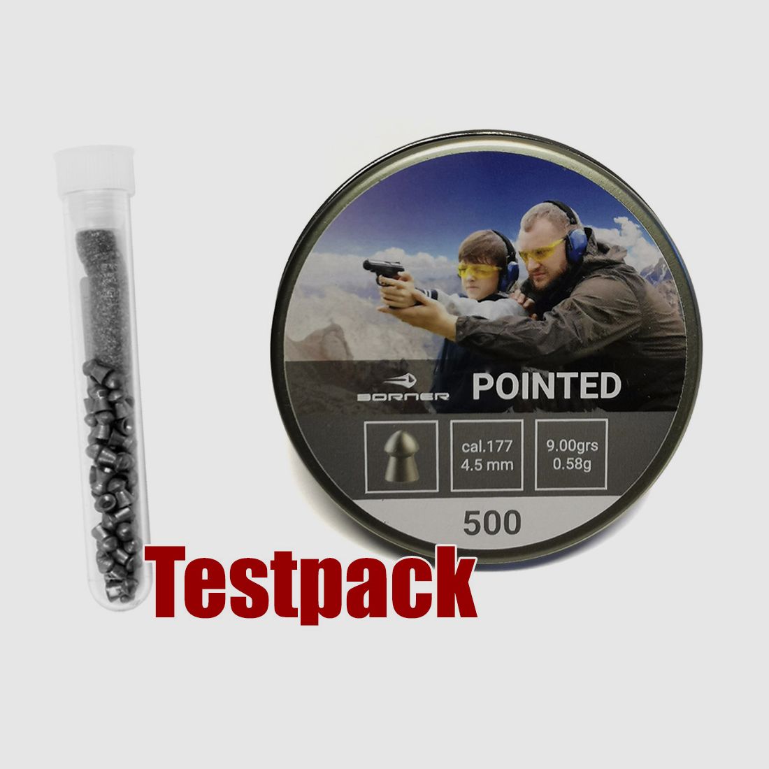 Testpack Spitzkopf Diabolos Borner Pointed Kaliber 4,5 mm 0,58 g glatt 40 StĂĽck