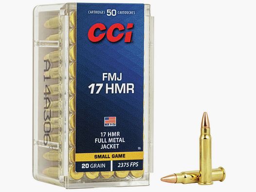 CCI .17 HMR 20GR FMJ 50 cartridges