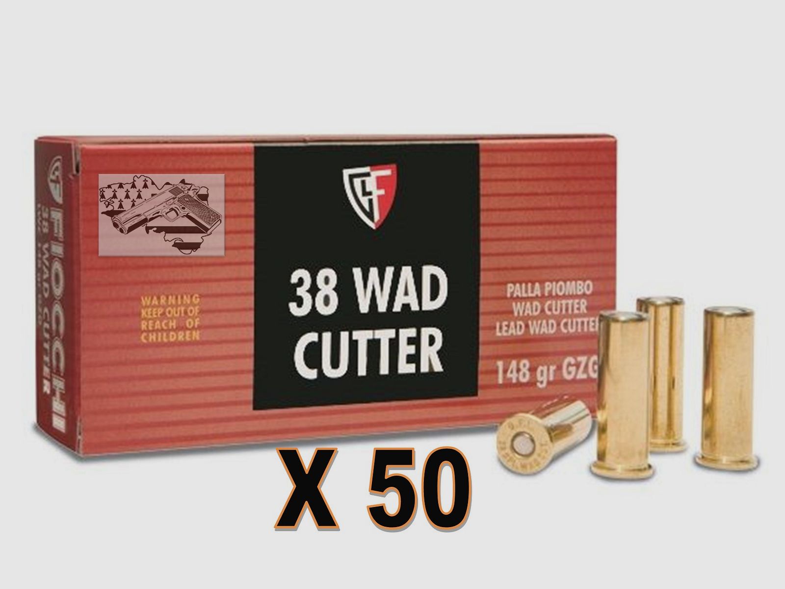 Fiocchi 38 Spezial 148 Grain Wad Cutter x50