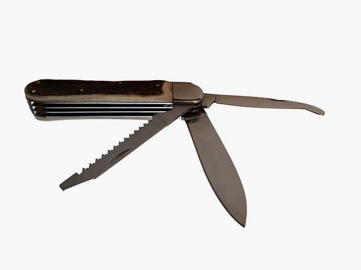 InnoMar Jagdtaschenmesser mit Hirschhorn Aufbruchklinge und Säge