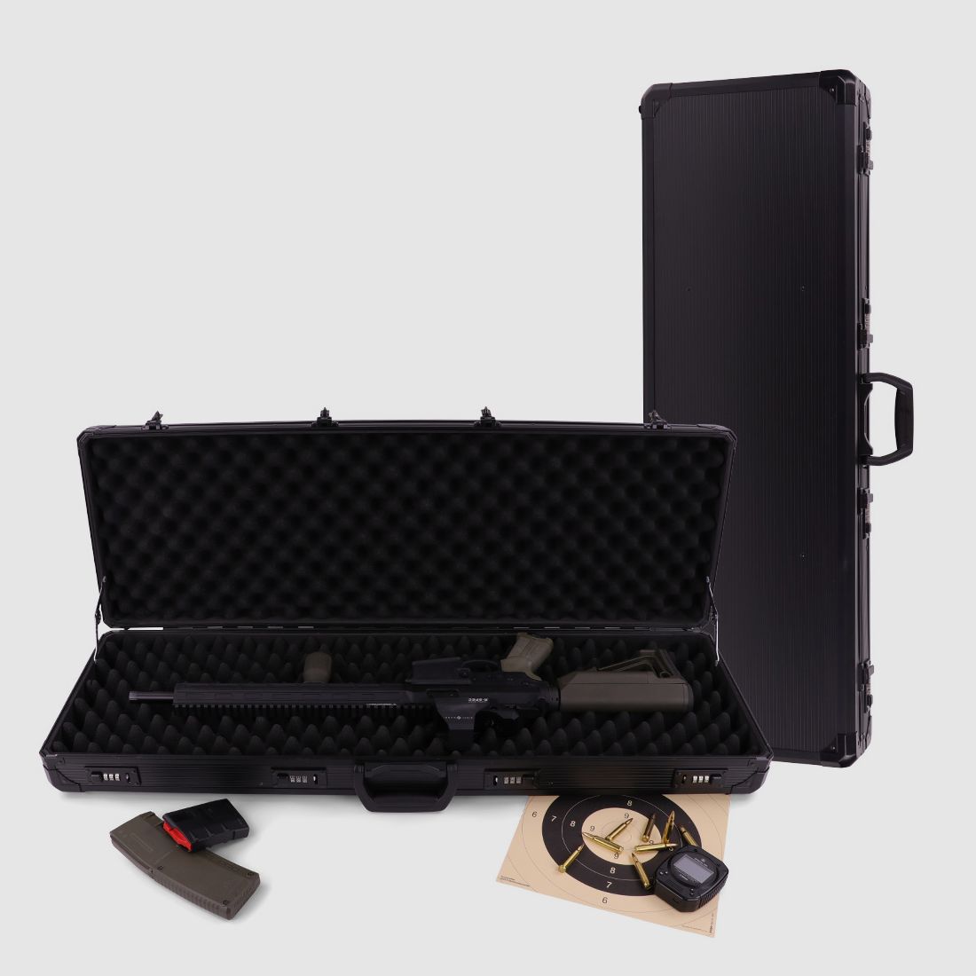 Winter Gewehrkoffer W13 – 93 cm Innenlänge – 1 Langwaffe – 4 Zahlenschlösser – Noppen (Night)