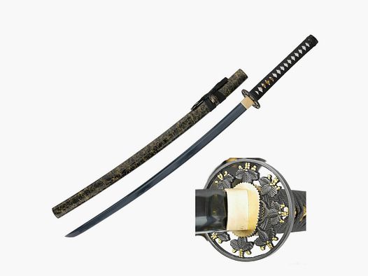 Niebieska katana samurajska z niebieską klingą