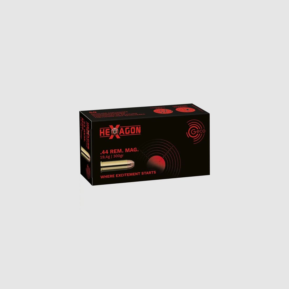 Geco Hexagon .44 Rem. Mag. 19,4g / 300GR 20 Patronen