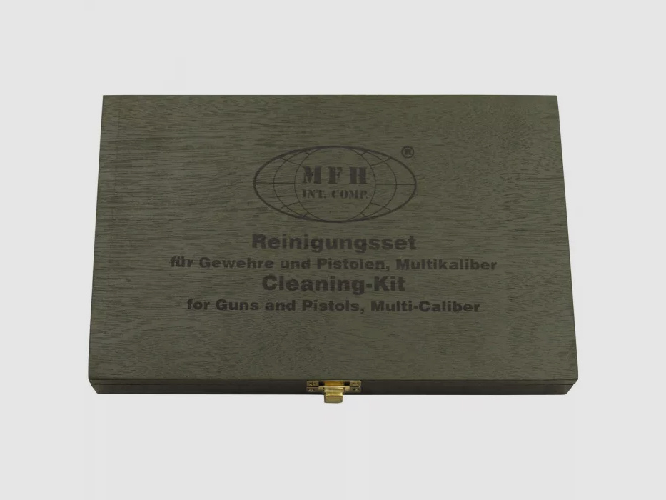 Waffen Reinigungsset, Multikaliber, 24 tlg. + Holzbox