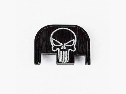 MILSPIN Glock Verschlussplatte Punisher Schwarz/Silber