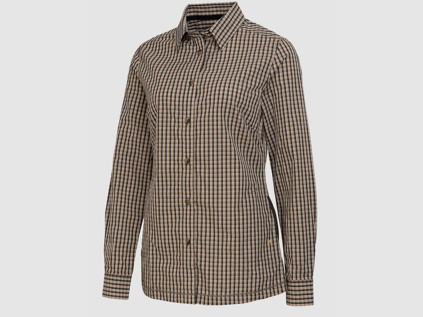 Böcker Bluse Easy Care Comfort Fit Oliv kariert