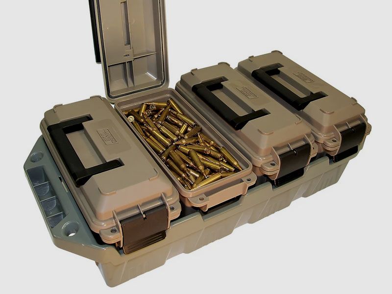 MTM ammunition transport box including 4 boxes