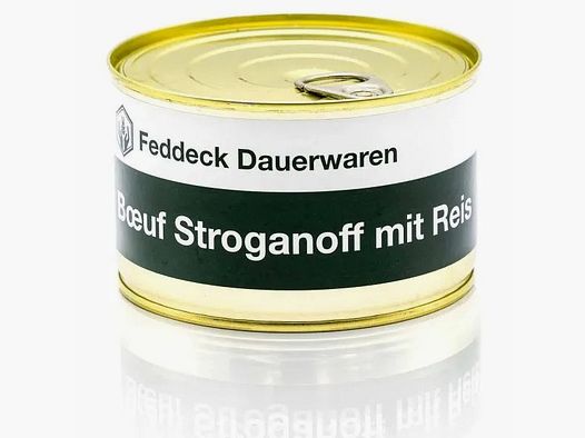 Feddeck Dauerwaren Fertiggericht Dose Boeuf Stroganoff mit Reis 400g