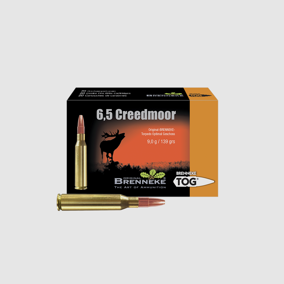 Gewehrpatrone mit TOG-Geschoss – 6,5 Creedmoor, Orig. BRENNEKE TOG 9,0 g VE20