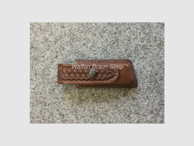 Leather magazine pouch with quick release for single-row pistol magazines
