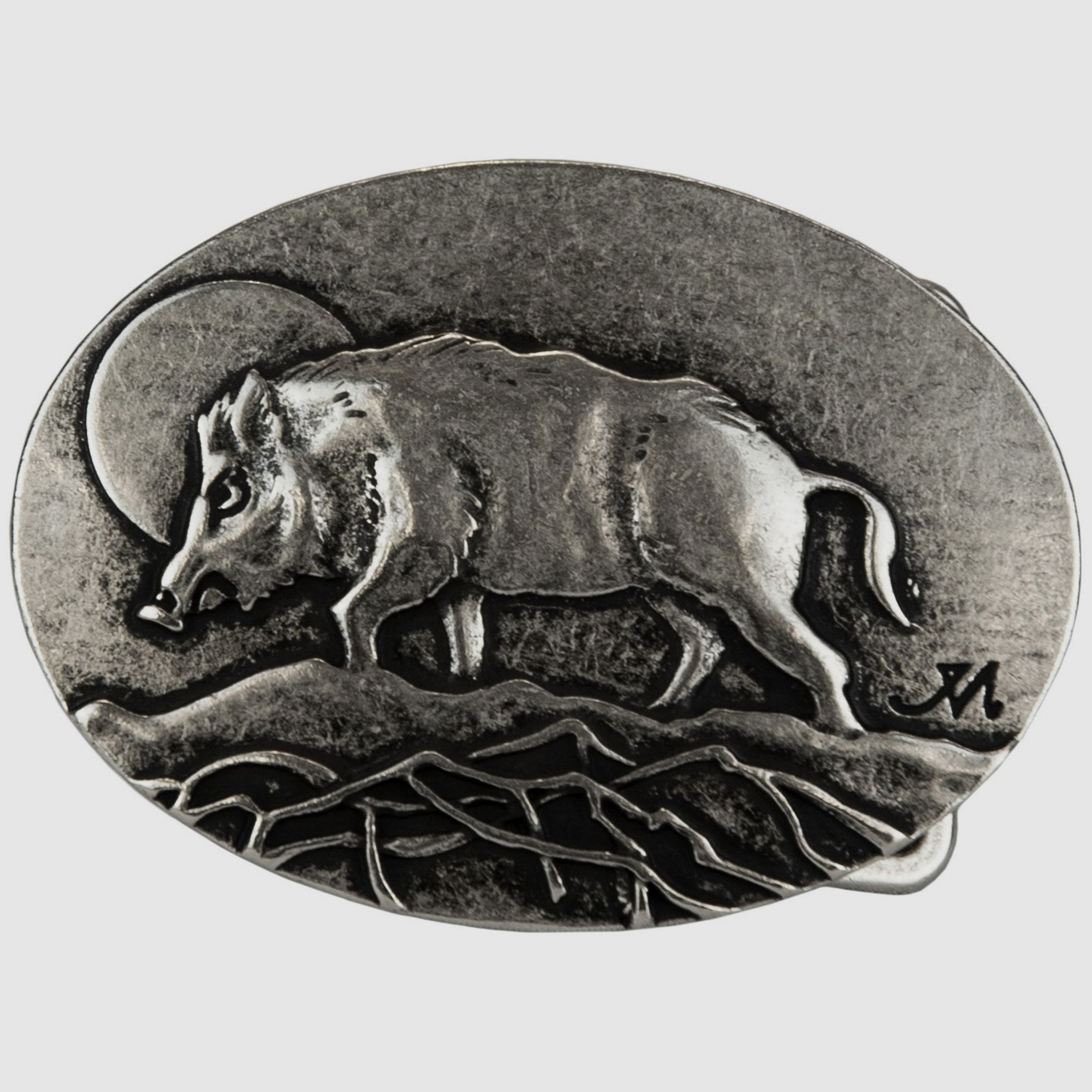 Boucle de ceinture sanglier avec lune