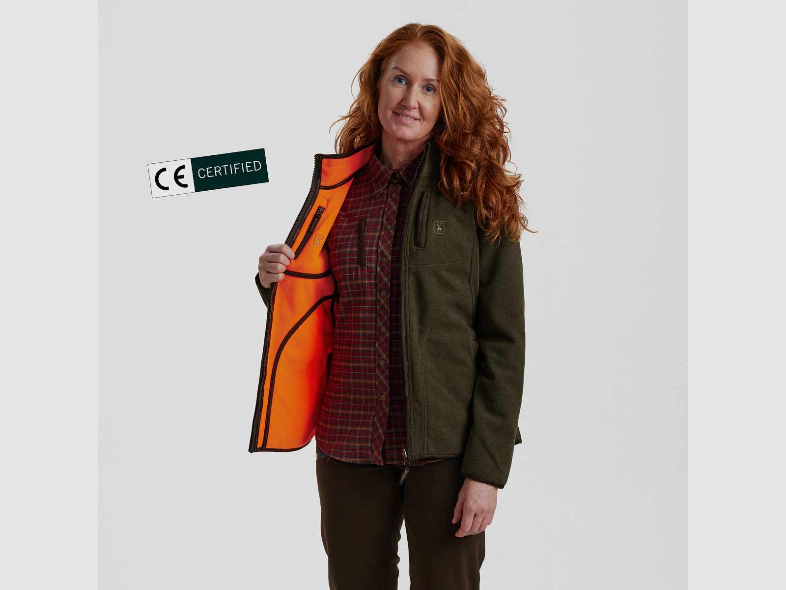 Lady Pam Bonded Fleece Jacket - Reversible - Orange - Women's Size: 38