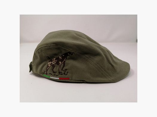 GROENE STOFFEN HOED MET BROWN BORDUURSEL POINTER ITALIA (VOLLE VORM)