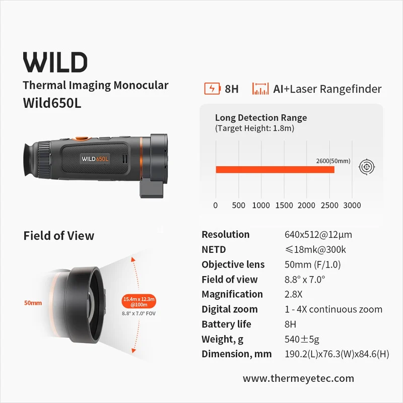 ThermTec Wild 650L LRF monoculaire thermique, image 9 sur 9