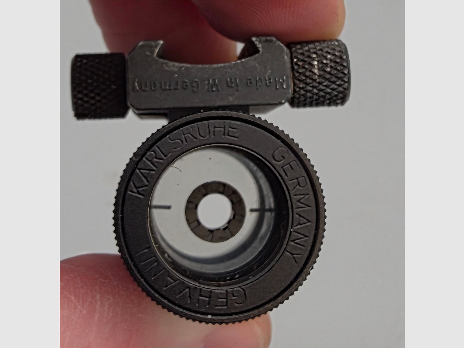 Tunneled front sight Anschütz with adjustable front sight ring with adapter