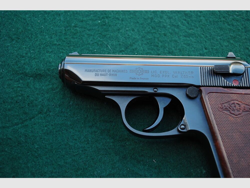 Walther PPK von Manuhrin, Stahlgriffstück, OVP mit Schussbild