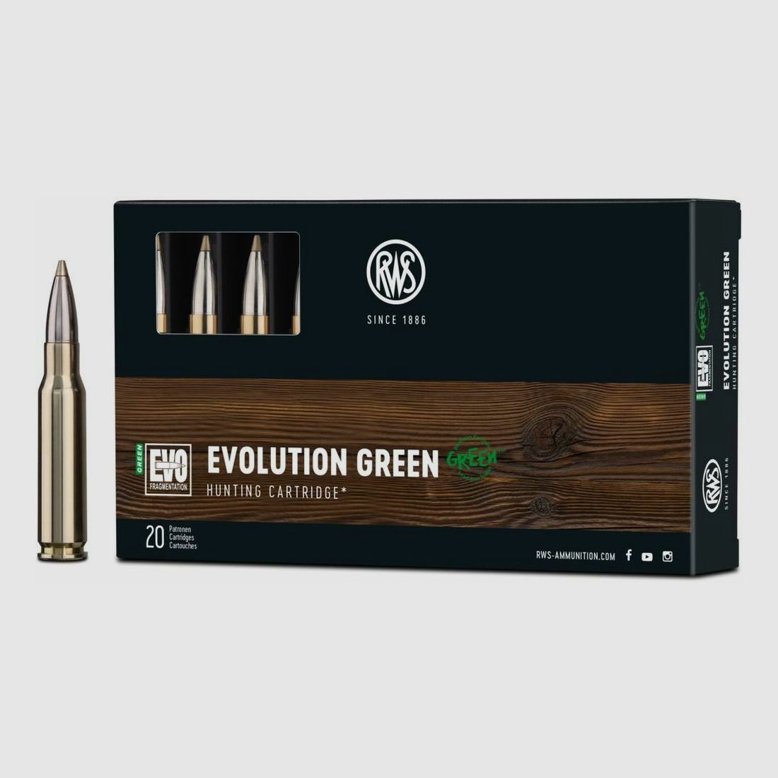 RWS EVO GREEN 9g/139grs - 20er .308Win; .308 7,62x51mm