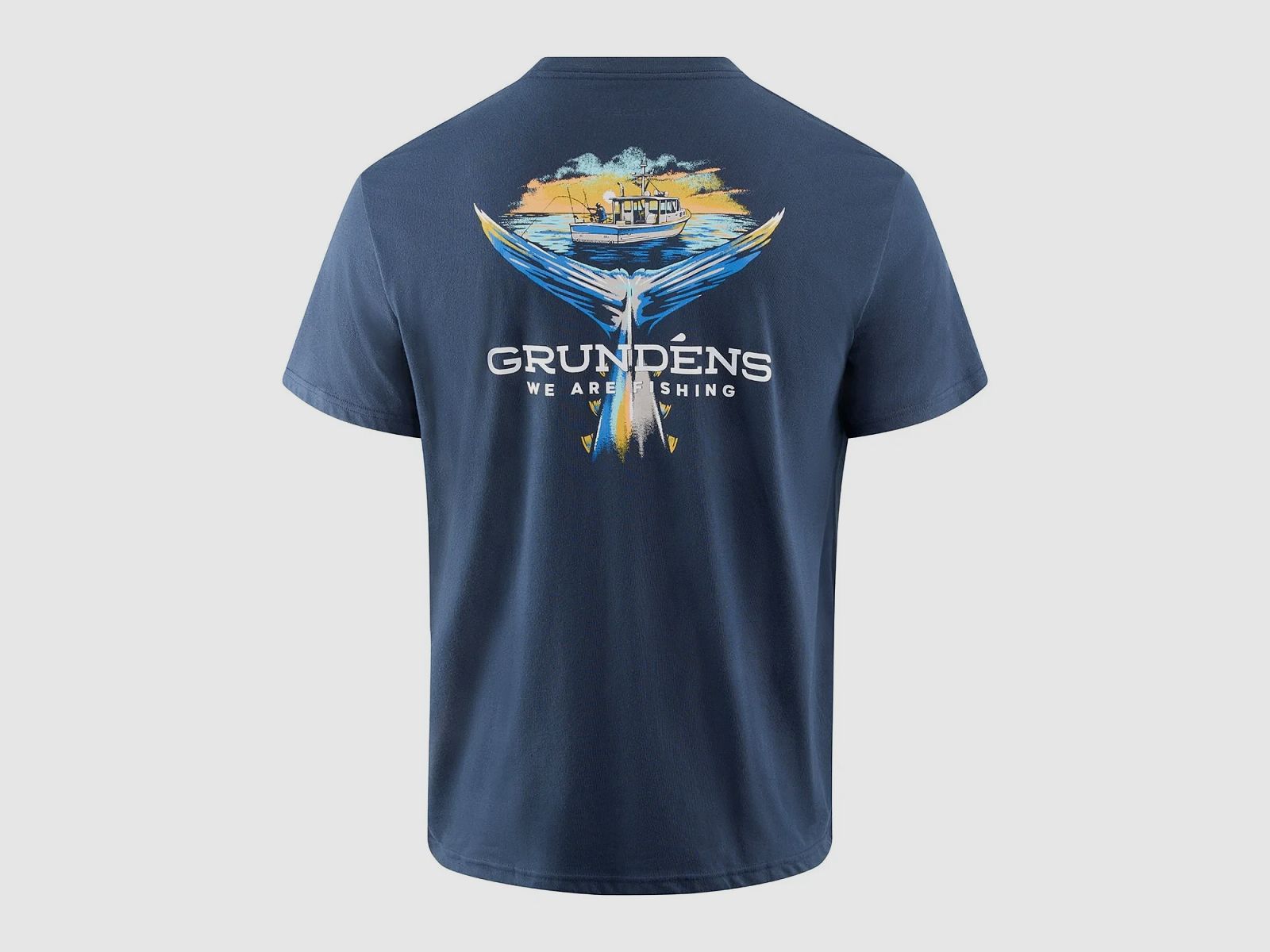 T-shirt Grundens Tuna Tailscape SS Marine Foncé L