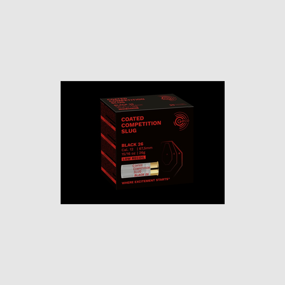 Geco 2317625 Coated Competition Slug Black 26 12 / 67,5