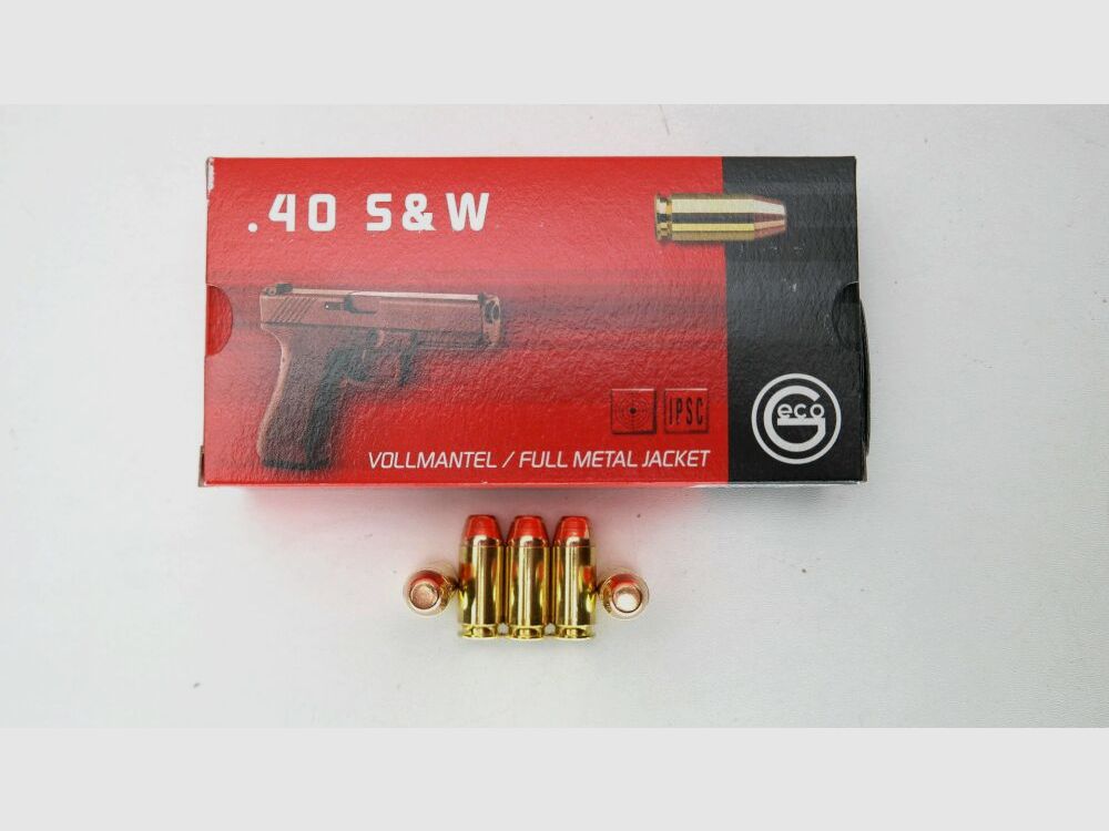 Geco .40 S&W .40S&W Vollmantel Flachkopf VM-FK 180gr. 11,7 Gramm SOFORT VERFÜGBAR