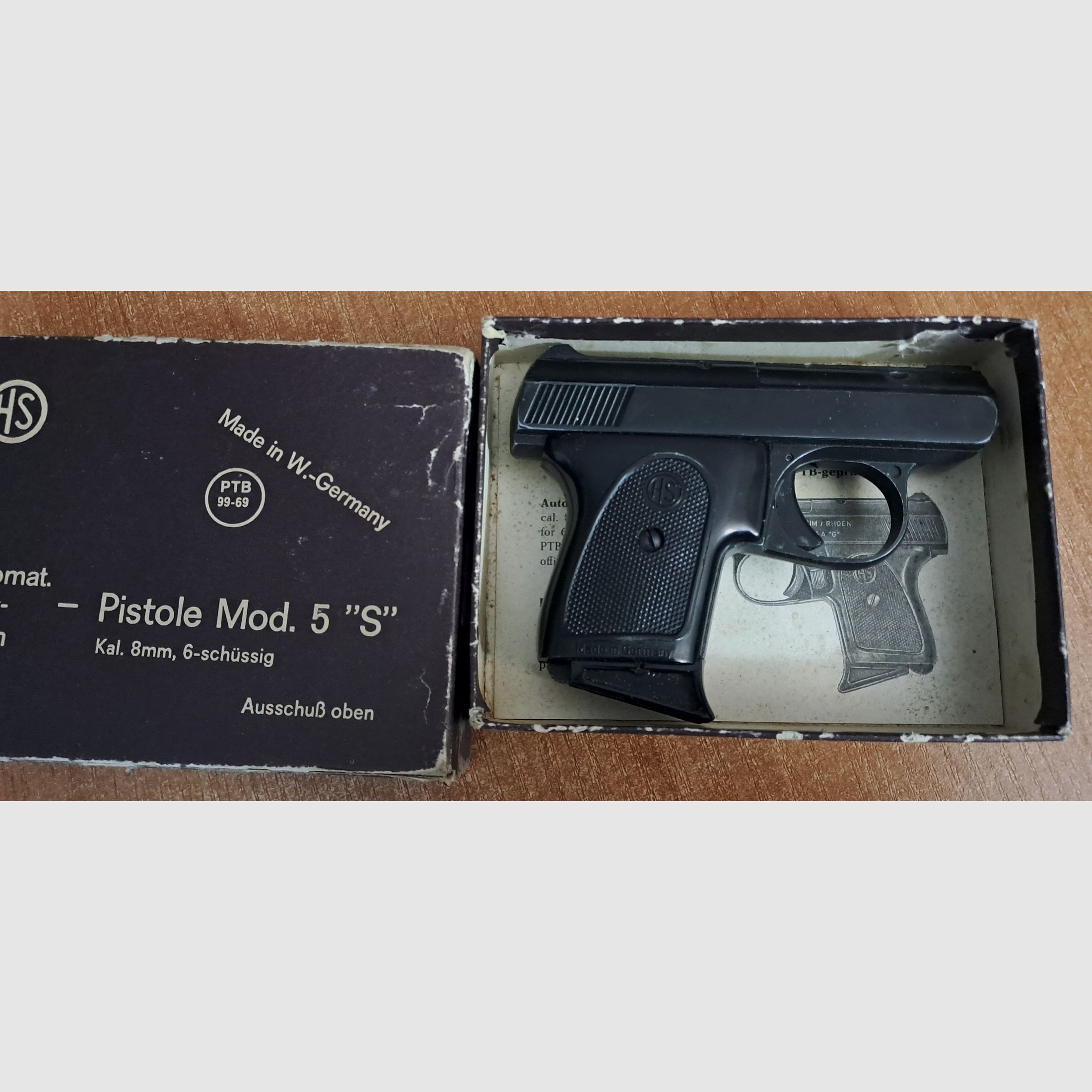 HS Mod.5 S pistolet startowy kal. 8 mm Knall/ PTB 99-69 z 1971 roku!