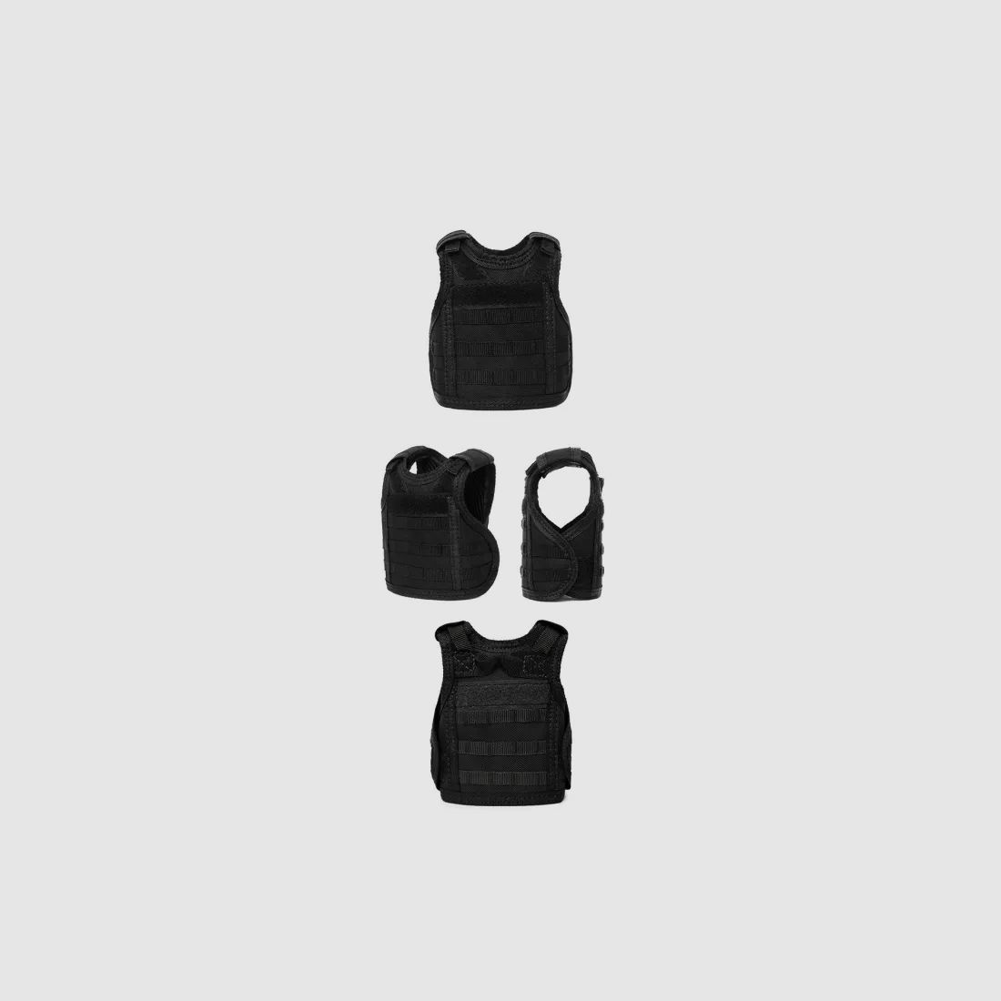Mini protective vest for beer bottle / wine bottle / thermos bottle - black