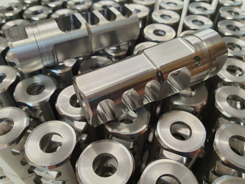 Glarner Waffen Manufaktur + Handelshaus AG Switzerland SPC RECLESS Kompensator für 9mm Luger M15X1 rechts Läufe, Swiss Pistol Carbine, Switzerland