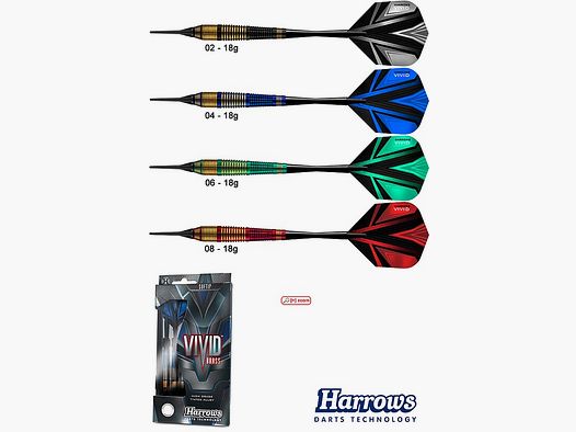 Harrows Darts Technology Vivid Blue Soft 18g Dart i akcesoria