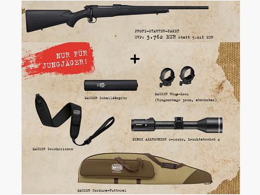 MAUSER M12 Black Impact | Jungjäger 2025 | Profi-Starter-Paket