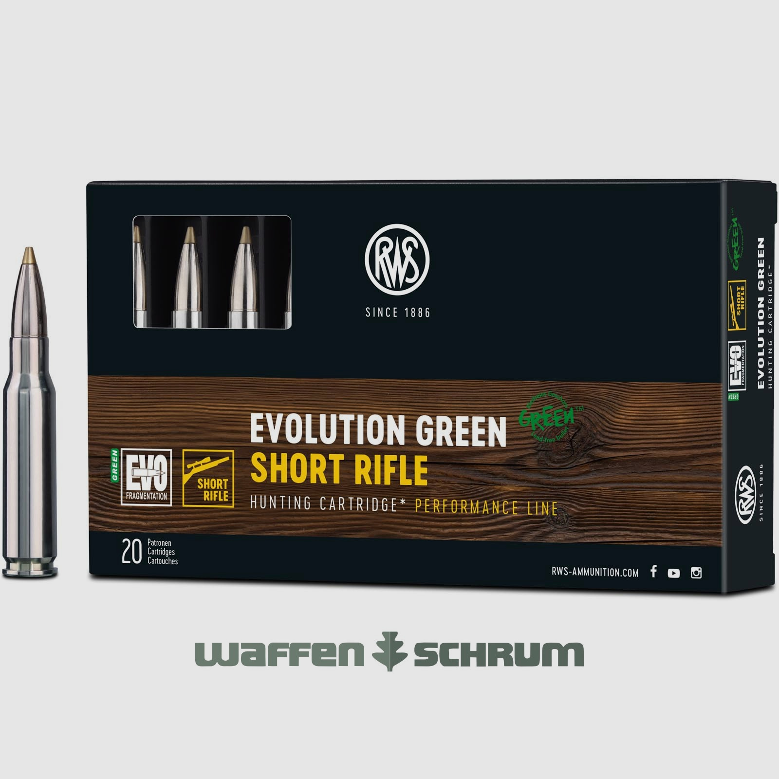 RWS Evo Green 9.0g - 139gr .308Win Short Rifle