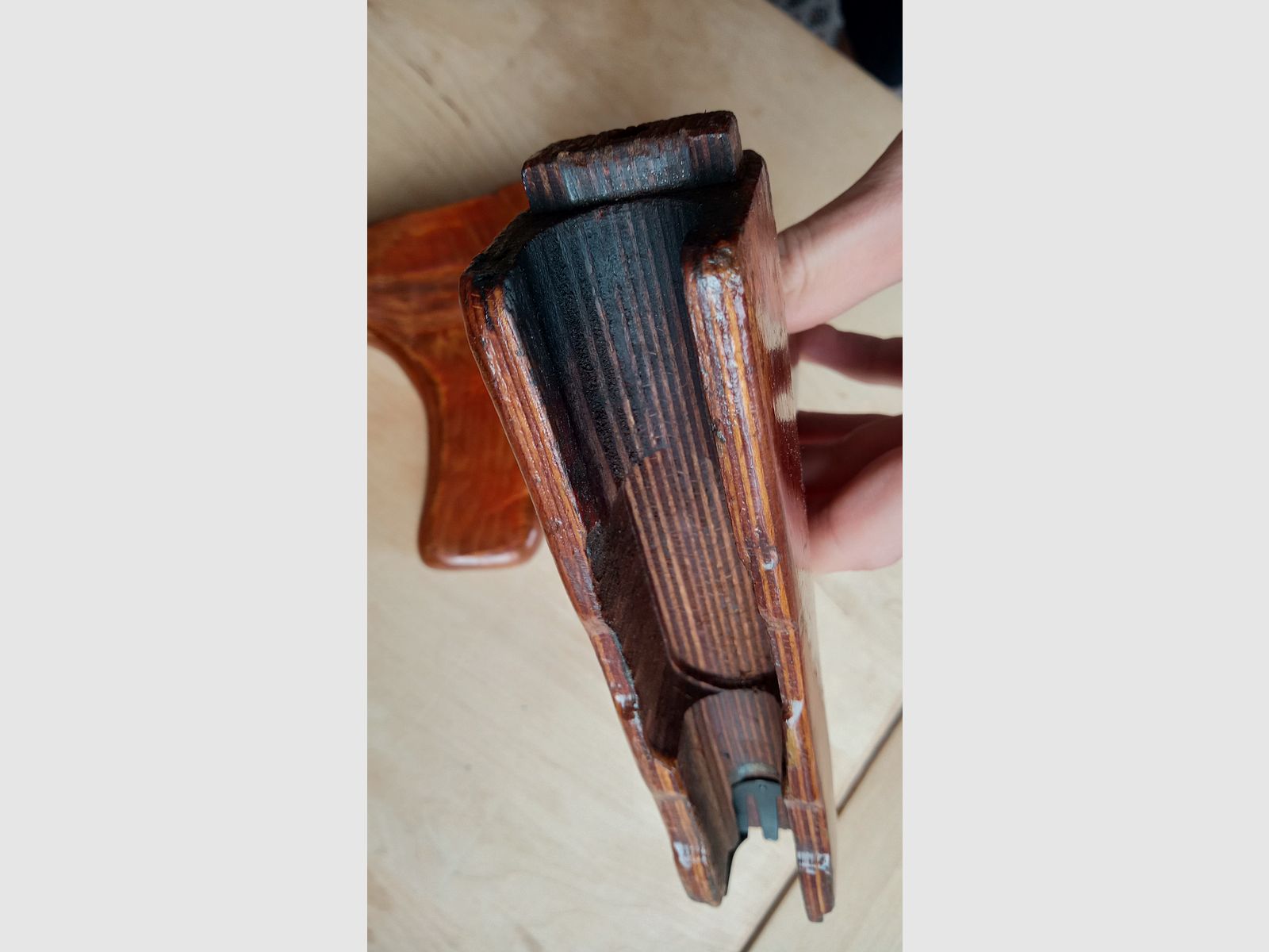 #1 Romanian AKMS lower handguard s.g. donkey-dick (Uluc) for underfolding stock laminated wood Romy Dong PM md.65