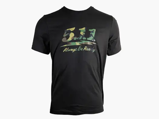 5.11 Tactical 5.11 Tactical T-Shirt Woodland Moto Logo - Schwarz / 3XL
