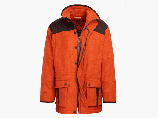 Jagdjacke Signal-Lodenjacke Drückjagd, orange