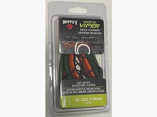 Hoppe’s BoreSnake Viper – Cleaning Cord M16 / Cal. .22-.223 Rifle #24011V | Blister Pack