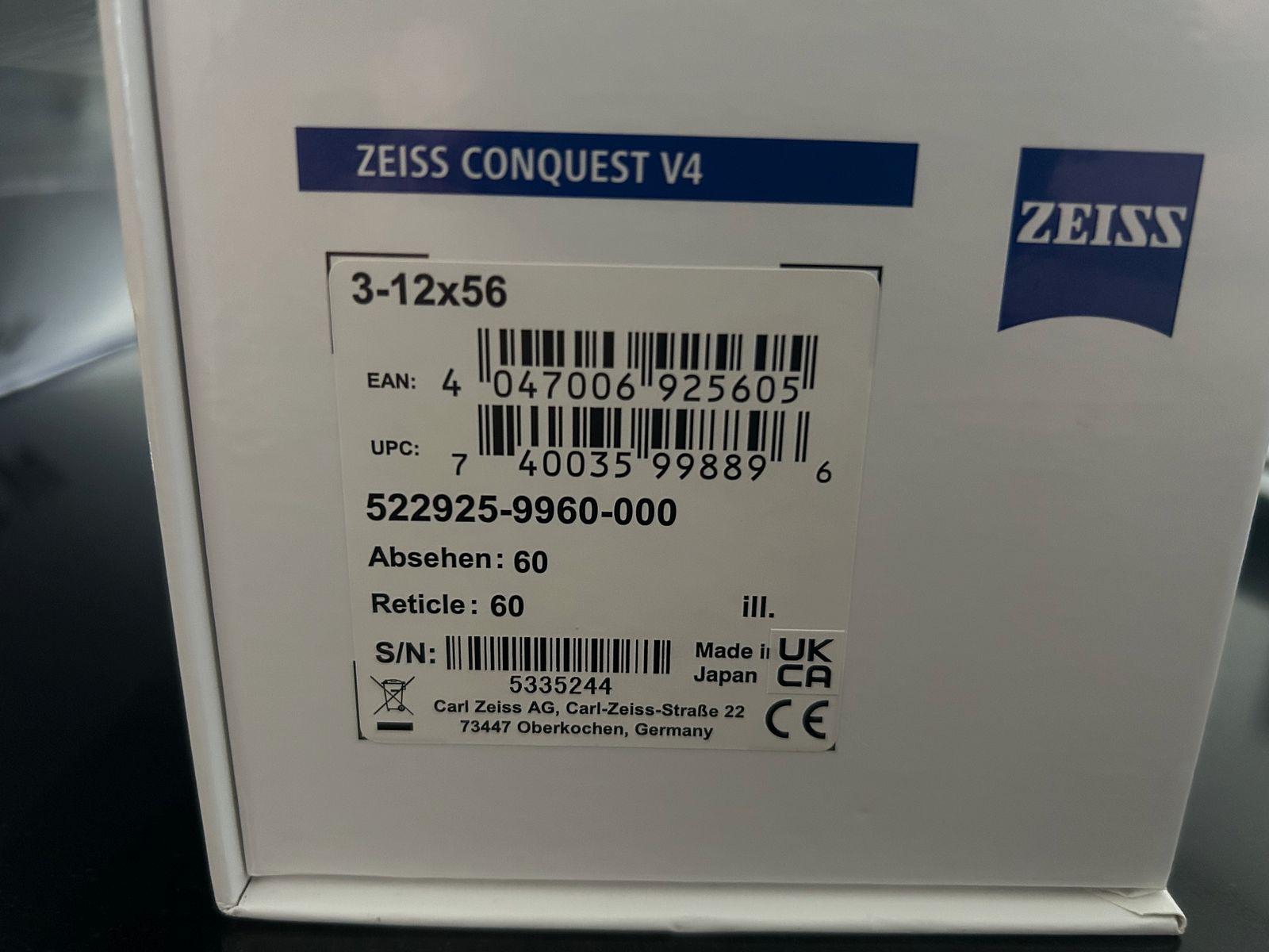 Zeiss conquest v4 3-12 x56