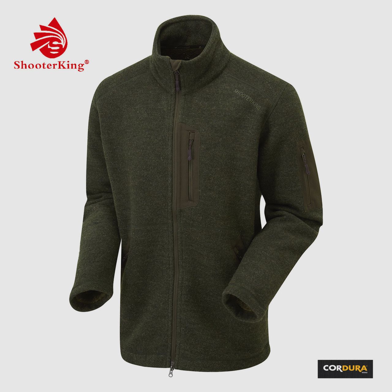 ShooterKing Forest Veste en laine verte pour homme, image 1 sur 6